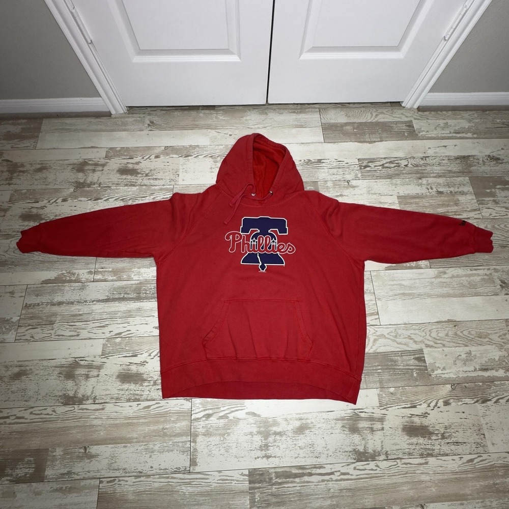Philadelphia Phillies Hoodie Mens 2XL Red MLB Baseball New Era Pullover Fleece - Picture 6 of 13